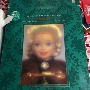 Barbie Holiday Caroler Doll with Gold and Brown Accents